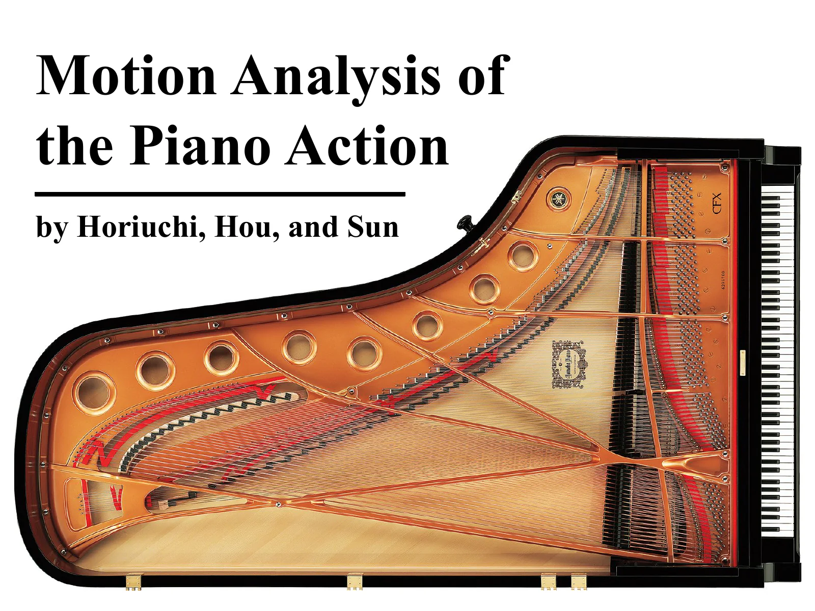 Title slide: “Motion Analysis of the Piano Action”.
